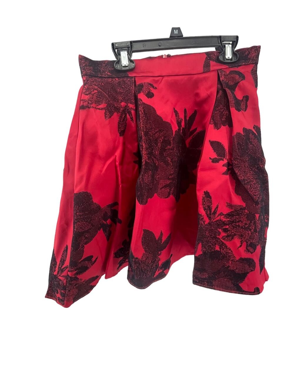 Jump Apparel Red Floral Pleated Mini Skirt Women's Size 7/8